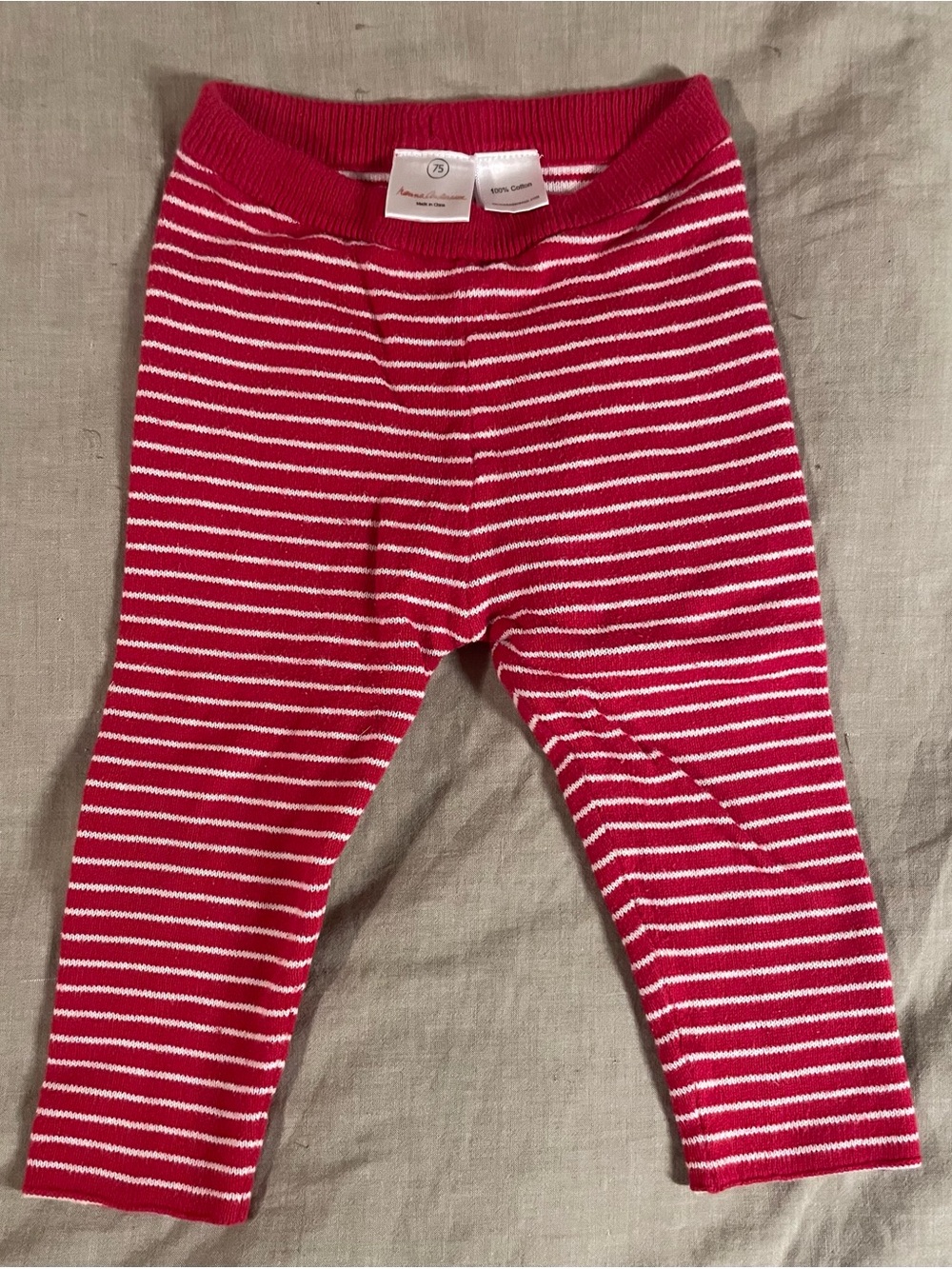 Hanna Andersson Red and White Striped Leggings